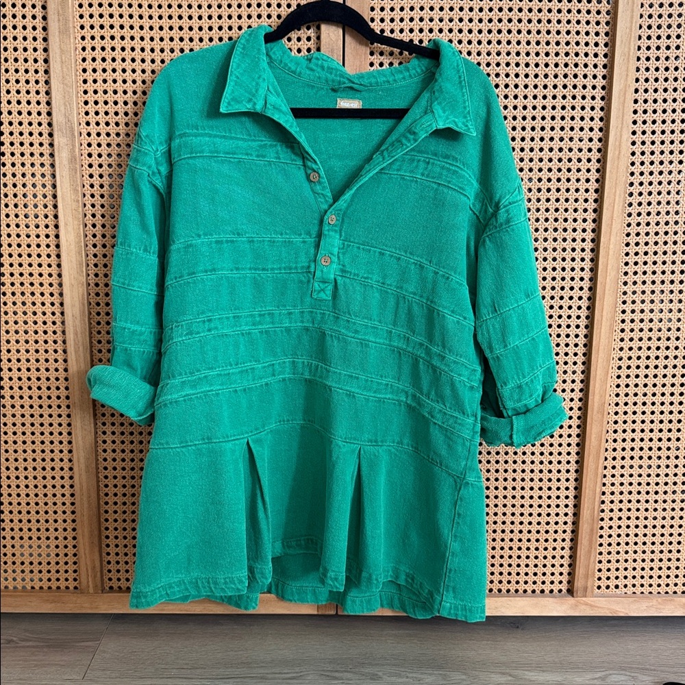 Free People Emerald Green Textured Dress